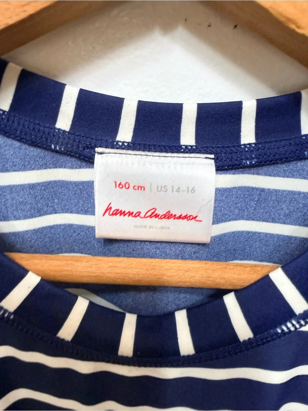 Hanna Andersson Navy and White Striped Long Sleeve Rash Guard! EUC